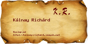 Kálnay Richárd névjegykártya