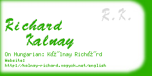 richard kalnay business card